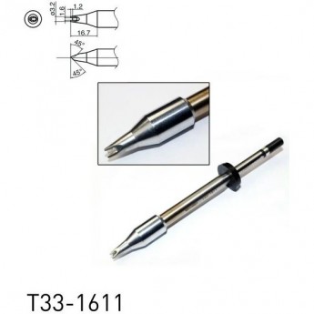 Паяльное жало HAKKO T33 с проушиной ⌀3.2×16.7 мм 45° T33-1611