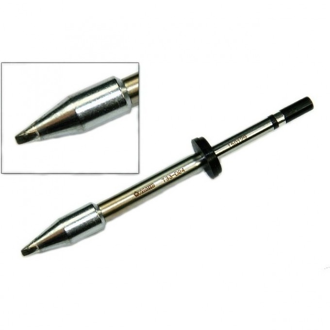 Паяльное жало клиновидное HAKKO T33D24 ⌀2.4×1×17 мм T33-D24