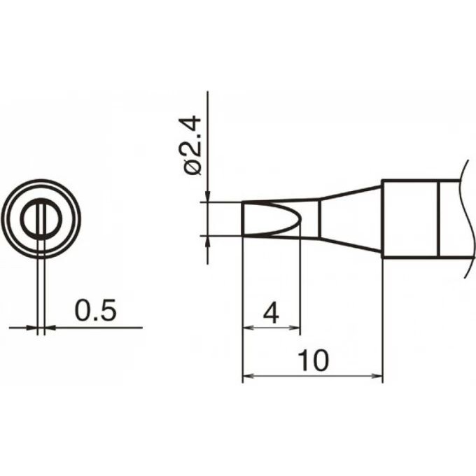 Паяльное жало HAKKO T36 клиновидное ⌀2.4×10 мм T36-D24