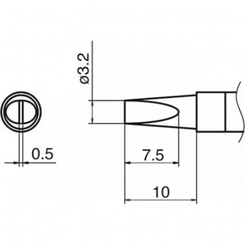 Паяльное жало клиновидное HAKKO T36 ⌀3.2×10 мм T36-DL32