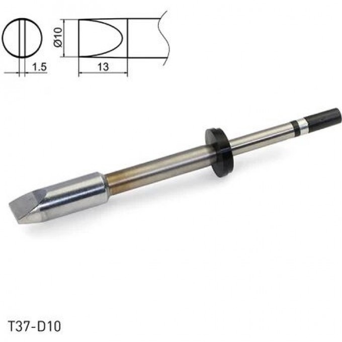 Паяльное жало клиновидное HAKKO T37D10 для паяльника FX8004 ⌀10×1.5×13 мм T37-D10