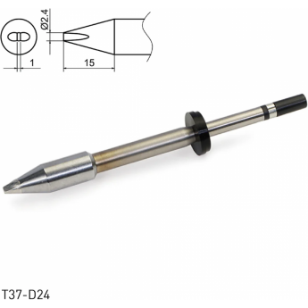 Паяльное жало HAKKO T37 клиновидное ⌀2.4×1×15 мм для FX8004 T37-D24
